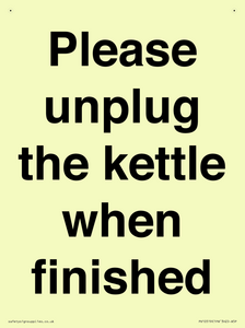 Please unplug the kettle when finished